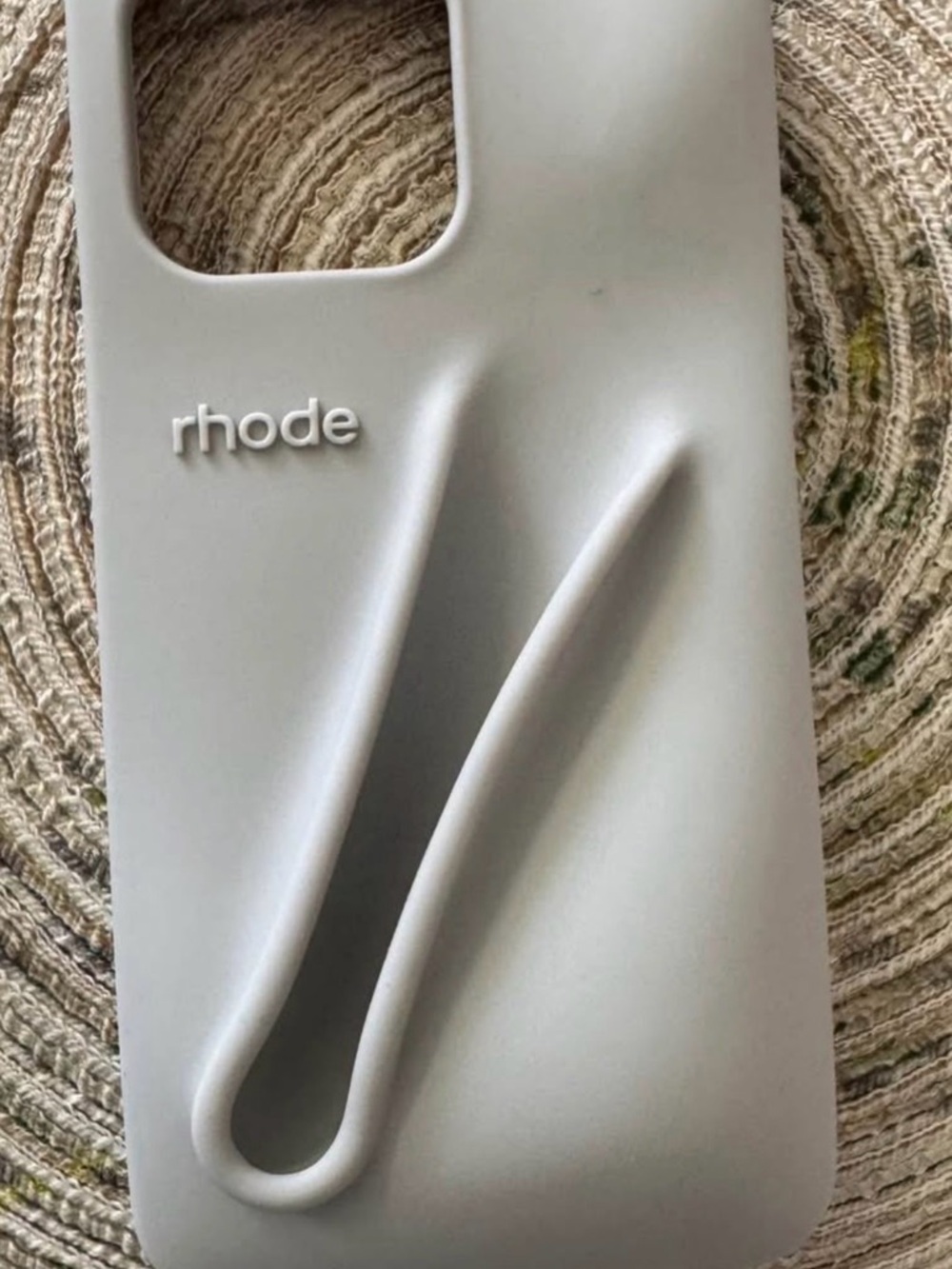 RHODE Soft Silicone Phone Case in Light Gray with Built-In Grip